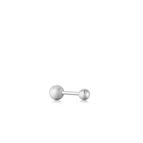 Ania Haie - Oorbel piercing (per stuk) Silver Mini Sphere Barbell