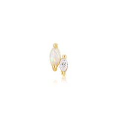 Ania Haie - Oorbel (per stuk) Gold Kyoto Opal and Sparkle Marquise Barbell