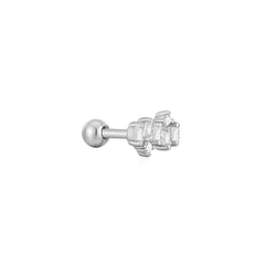 Ania Haie - Oorbel (per stuk) Silver Sparkle Cluster Climber Barbell