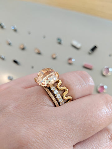 Melano - Ring Twisted Crystal Goud