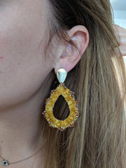 Like Jewellery - Oorbellen Walt Oker Geel