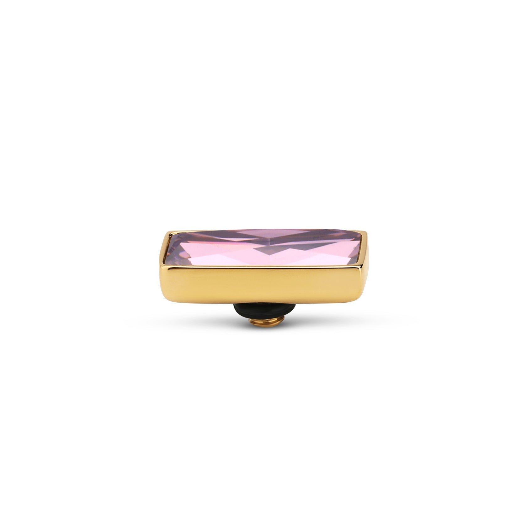 Melano - Steen Rectangle Pink (goud/zilver)