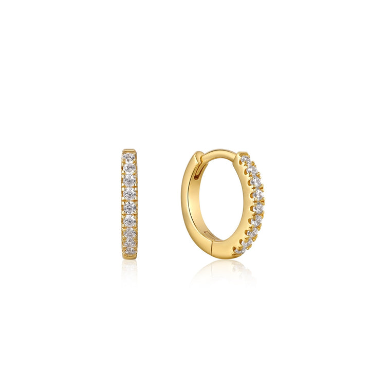 Ania Haie - Oorbel (per stuk) Gold Sparkle Mini Huggie Hoops - Luxedy