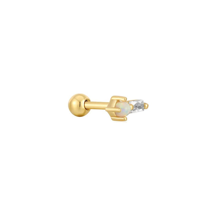 Ania Haie - Oorbel piercing (per stuk) Gold Kyoto Opal Sparkle Barbell Single - Luxedy