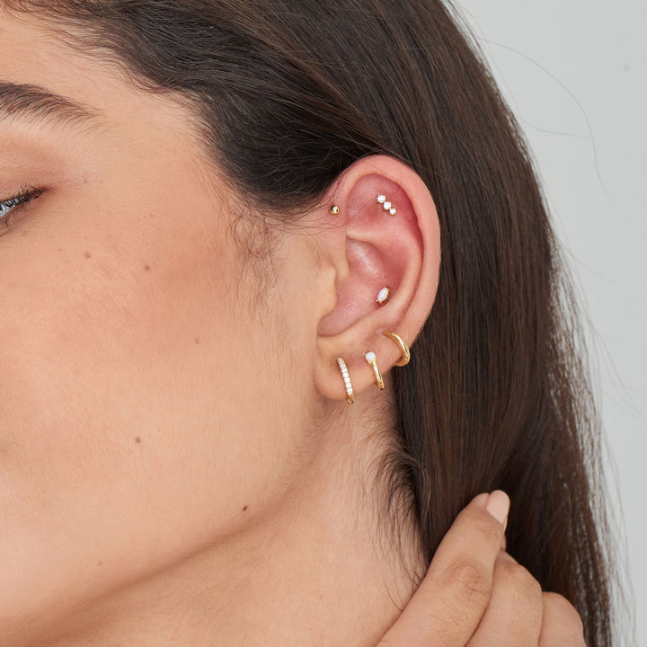 Ania Haie - Oorbel piercing (per stuk) Gold Mini Sphere Barbell - Luxedy
