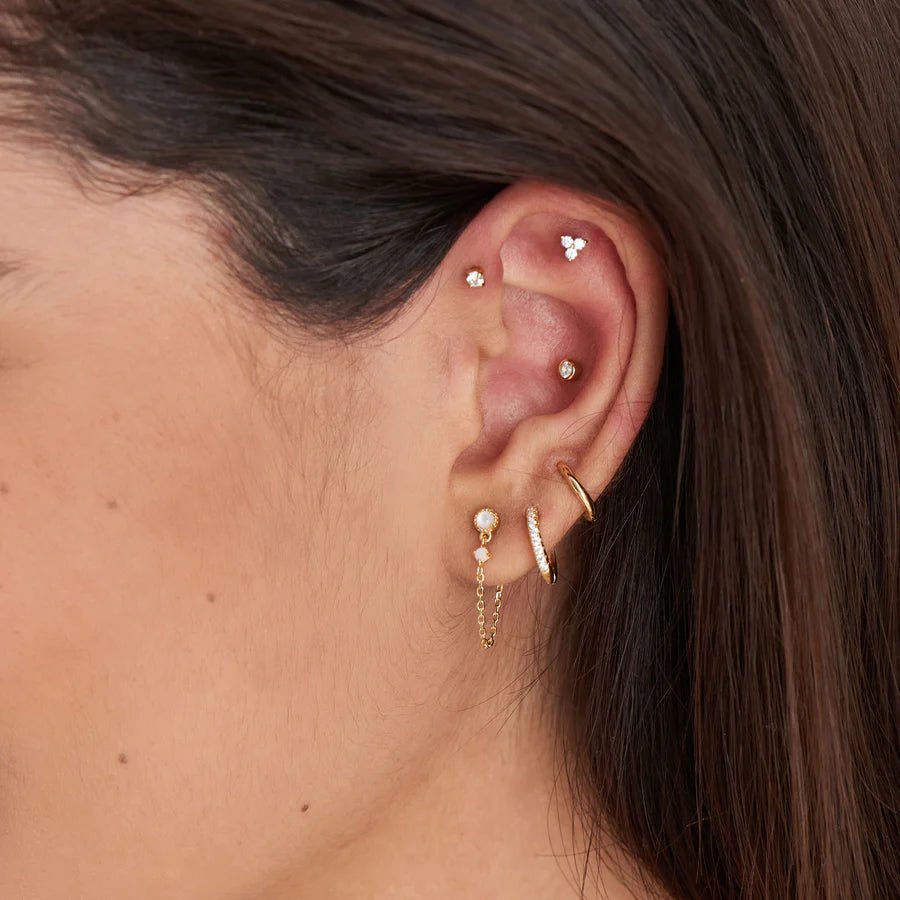 Ania Haie - Oorbel piercing (per stuk) Gold Single Sparkle Barbell - Luxedy