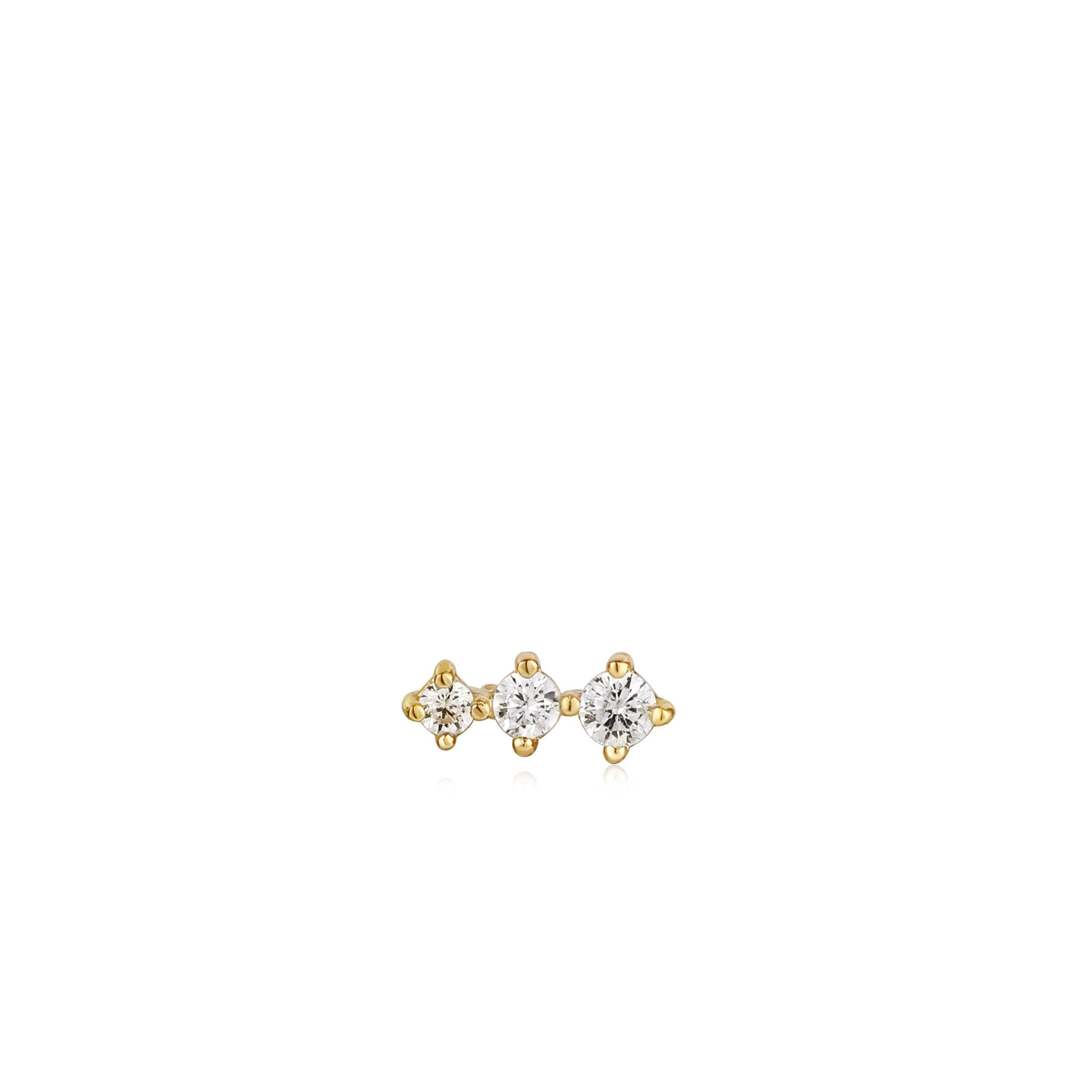 Ania Haie - Oorbel piercing (per stuk) Gold Sparkle Crawler Barbell - Luxedy