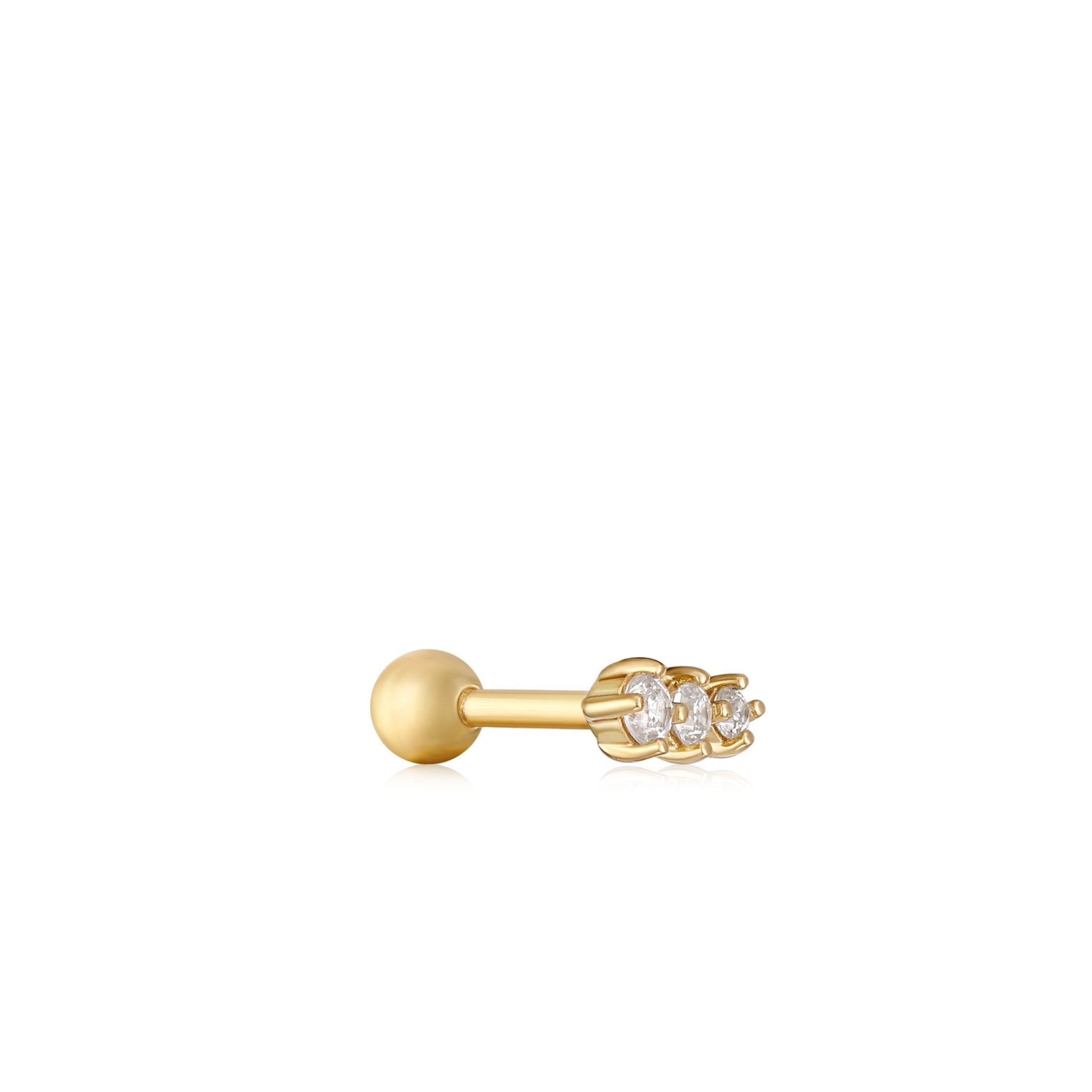 Ania Haie - Oorbel piercing (per stuk) Gold Sparkle Crawler Barbell - Luxedy