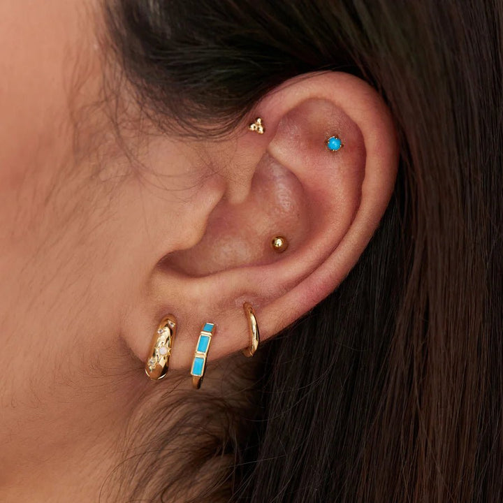 Ania Haie - Oorbel piercing (per stuk) Gold Triple Barbell - Luxedy