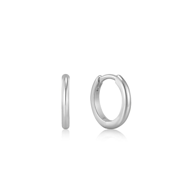 Ania Haie - Oorbel piercing (per stuk) Mini 1cm Silver Smooth Huggie Hoops - Luxedy