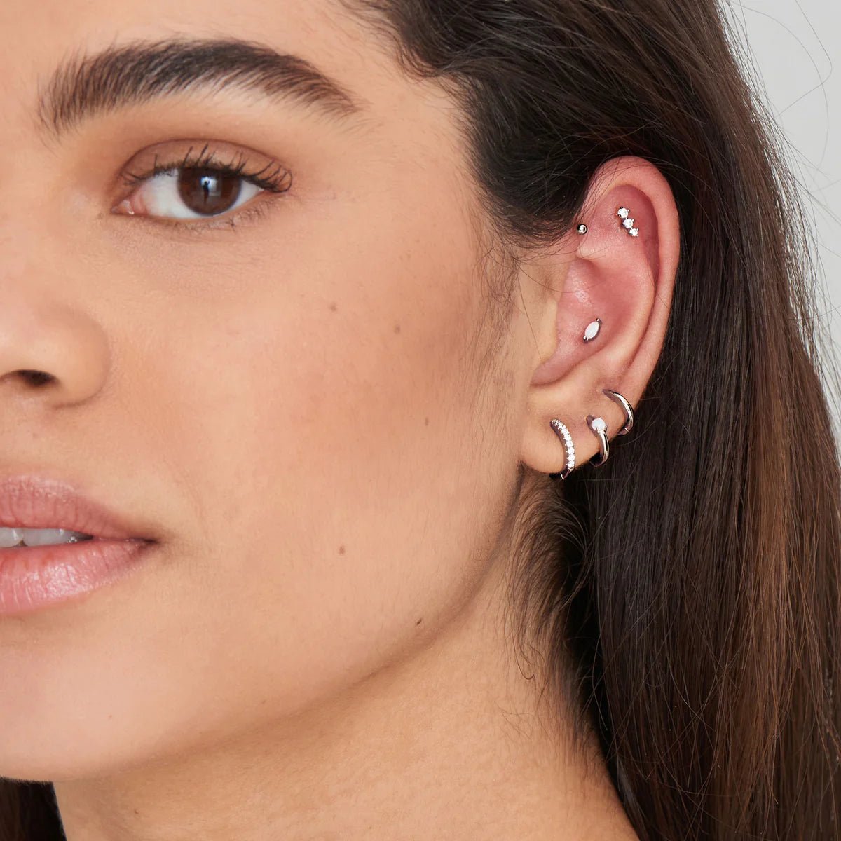 Ania Haie - Oorbel piercing (per stuk) Mini 1cm Silver Smooth Huggie Hoops - Luxedy
