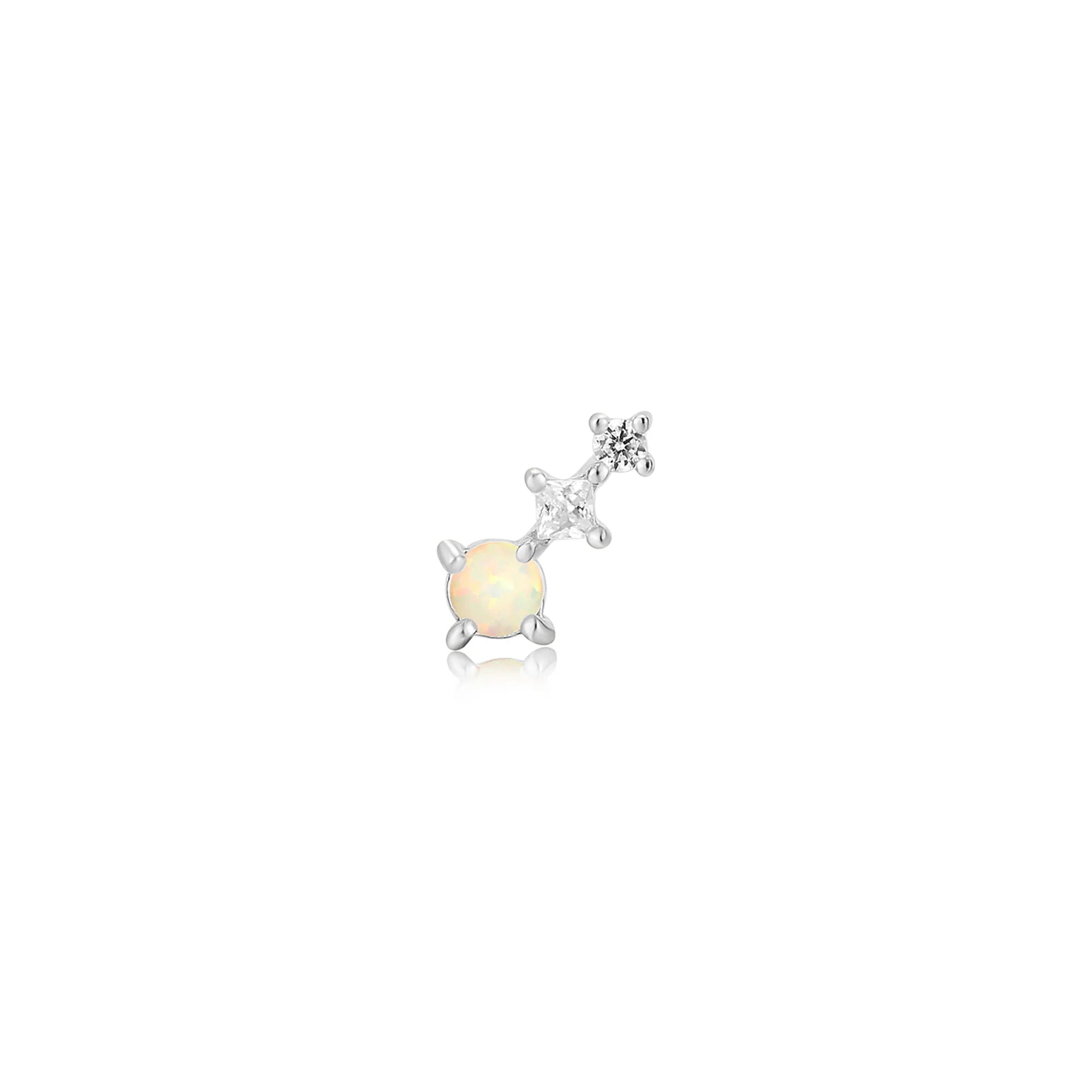 Ania Haie - Oorbel piercing (per stuk) Silver Kyoto Opal Climber Barbell - Luxedy