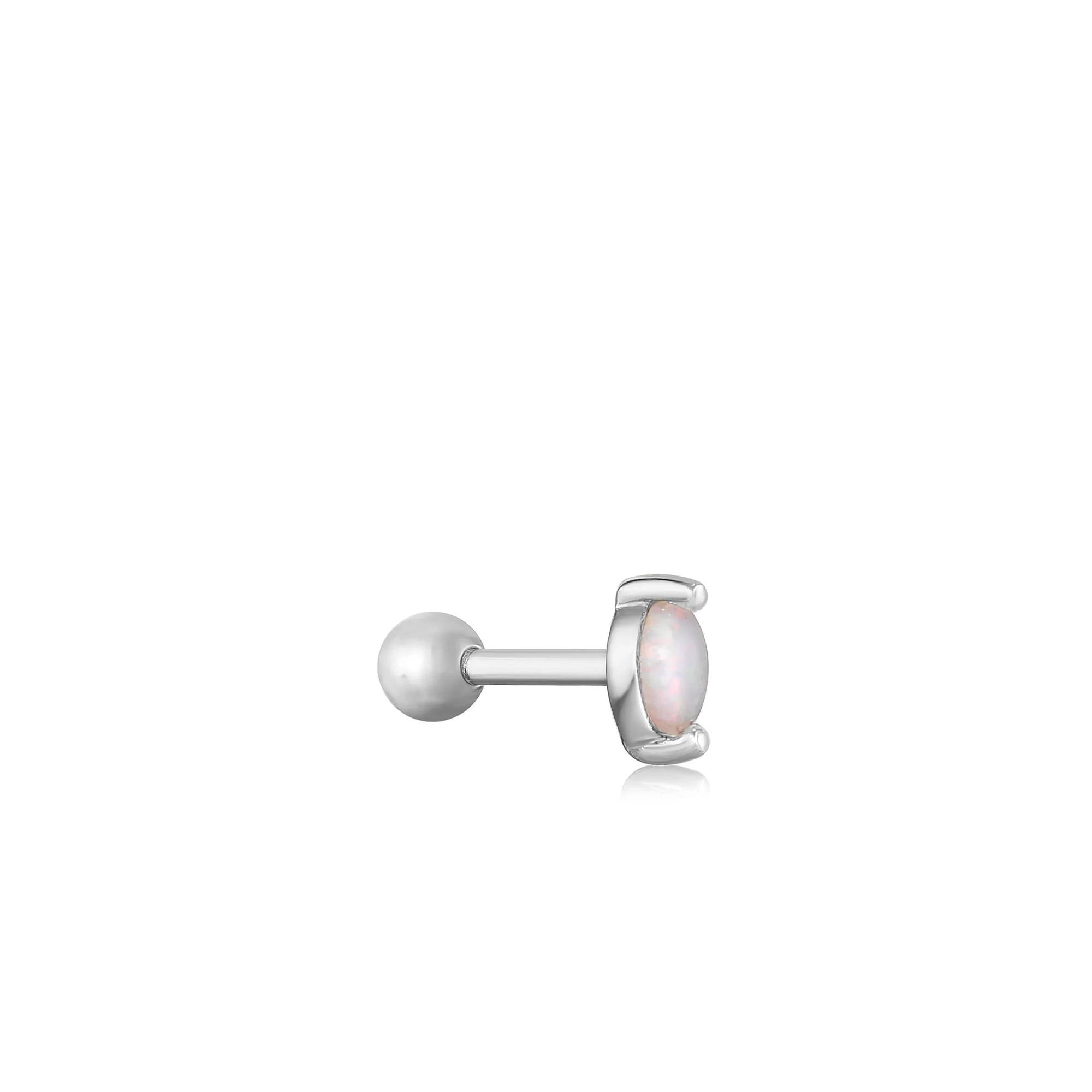 Ania Haie - Oorbel piercing (per stuk) Silver Kyoto Opal Marquise Barbell - Luxedy