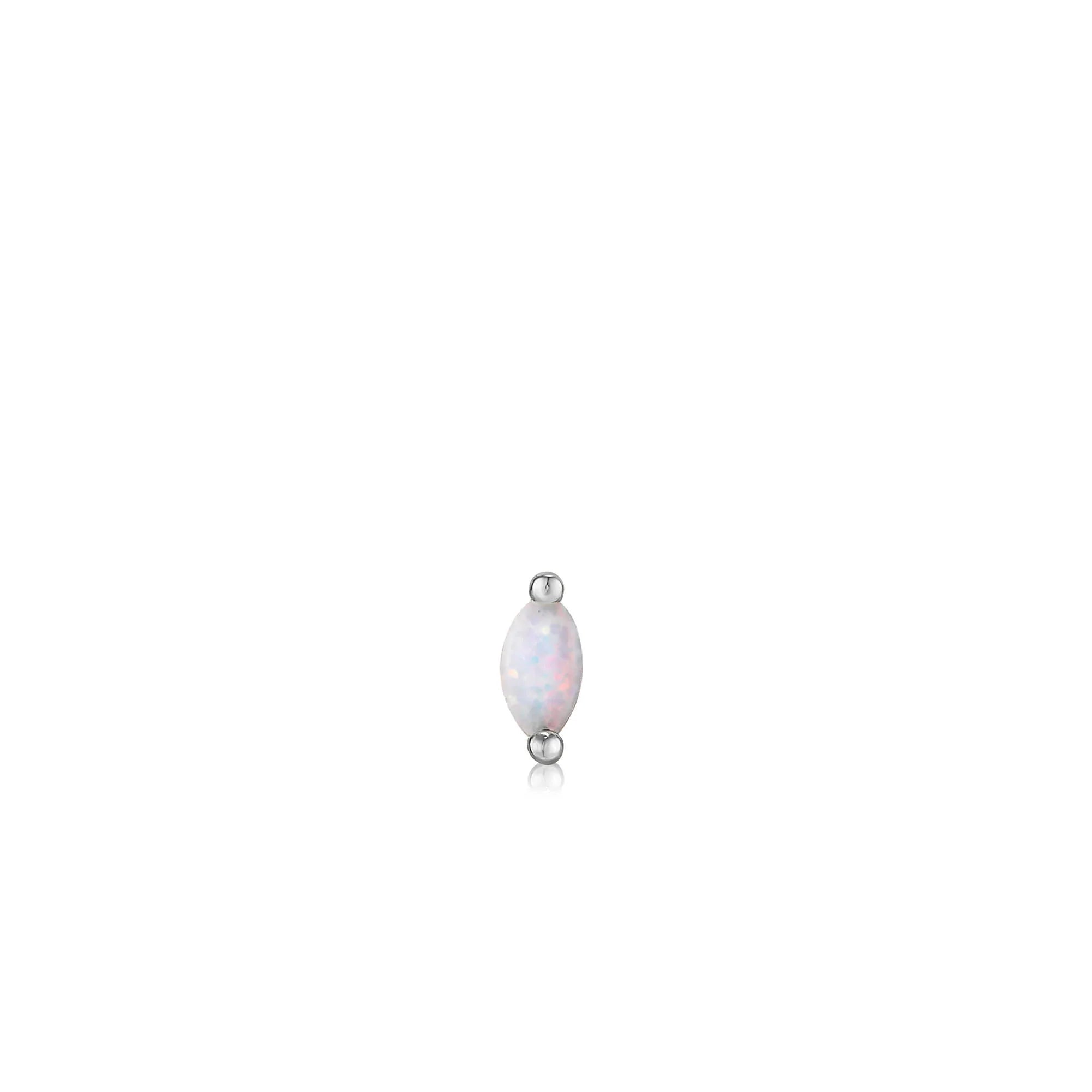 Ania Haie - Oorbel piercing (per stuk) Silver Kyoto Opal Marquise Barbell - Luxedy