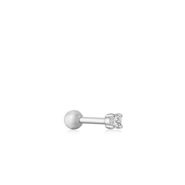 Ania Haie - Oorbel piercing (per stuk) Silver Single Sparkle Barbell - Luxedy