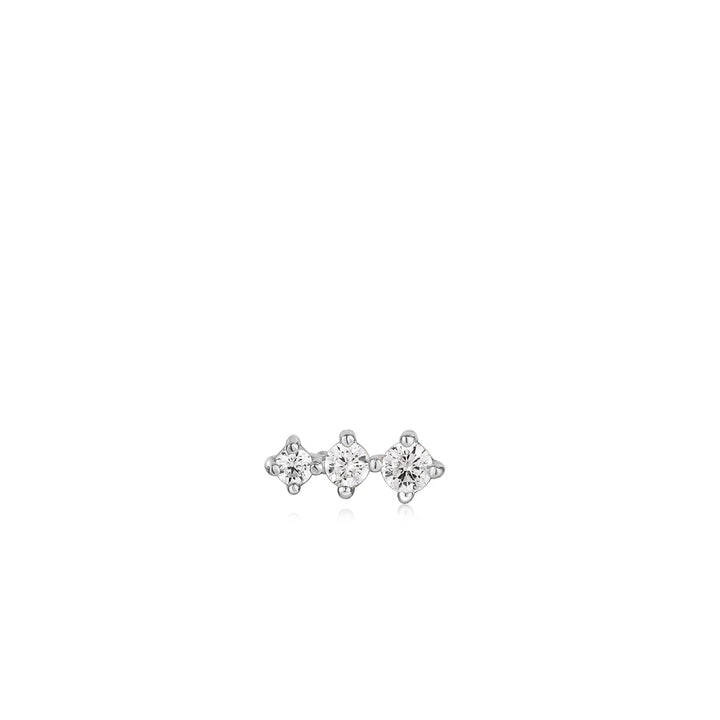 Ania Haie - Oorbel piercing (per stuk) Silver Sparkle Crawler Barbell - Luxedy