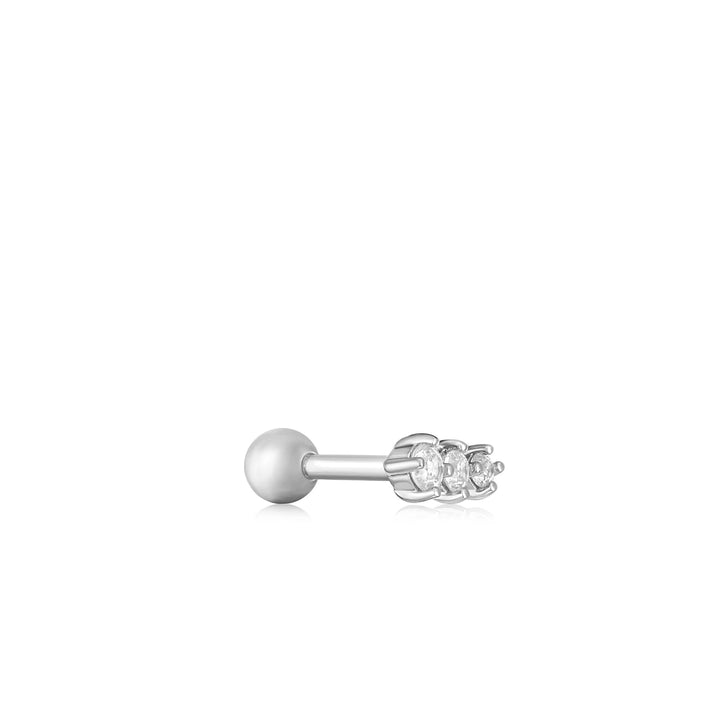 Ania Haie - Oorbel piercing (per stuk) Silver Sparkle Crawler Barbell - Luxedy