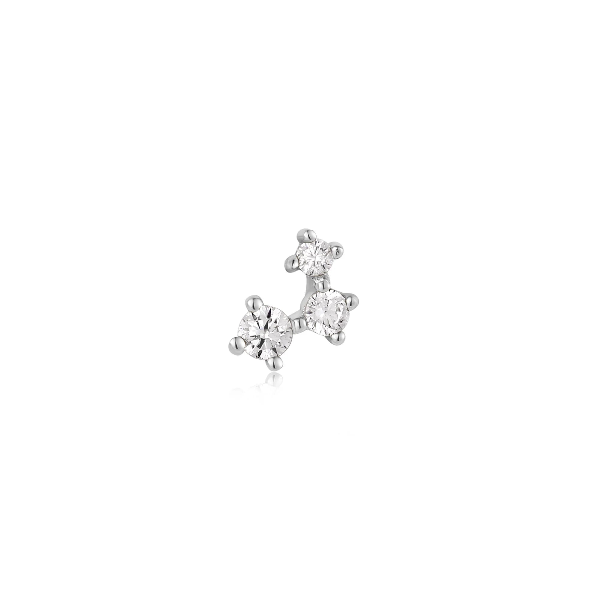 Ania Haie - Oorbel piercing (per stuk) Silver Sparkle Galaxy Barbell - Luxedy