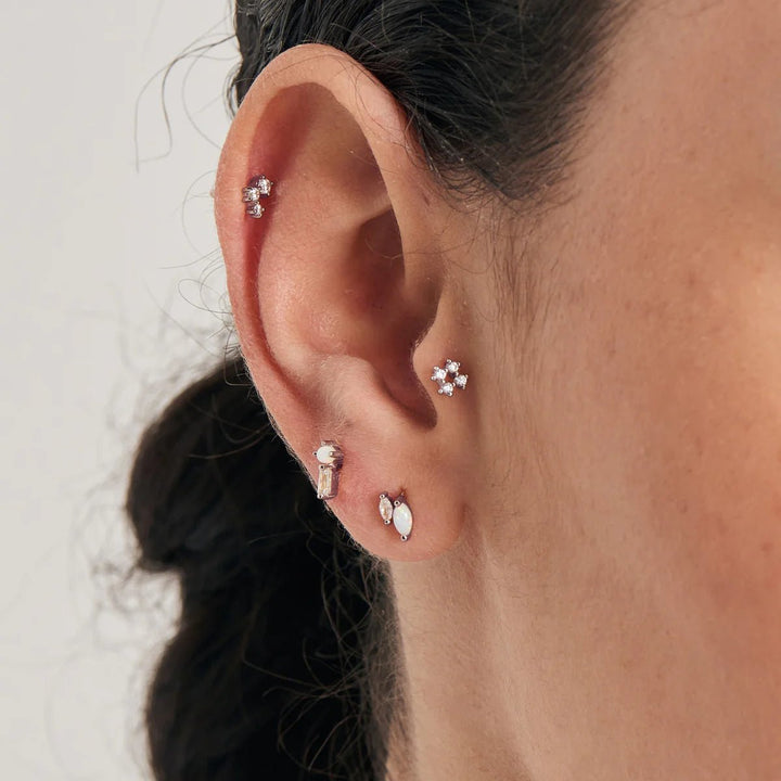 Ania Haie - Oorbel piercing (per stuk) Silver Sparkle Galaxy Barbell - Luxedy