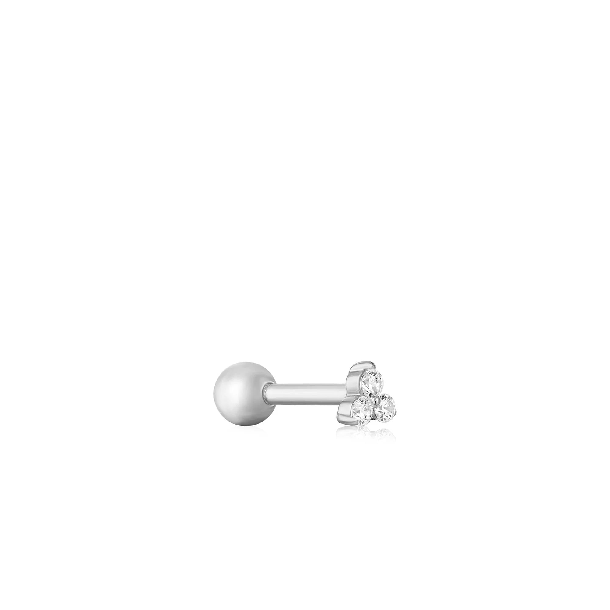 Ania Haie - Oorbel piercing (per stuk) Silver Trio Sparkle Barbell - Luxedy