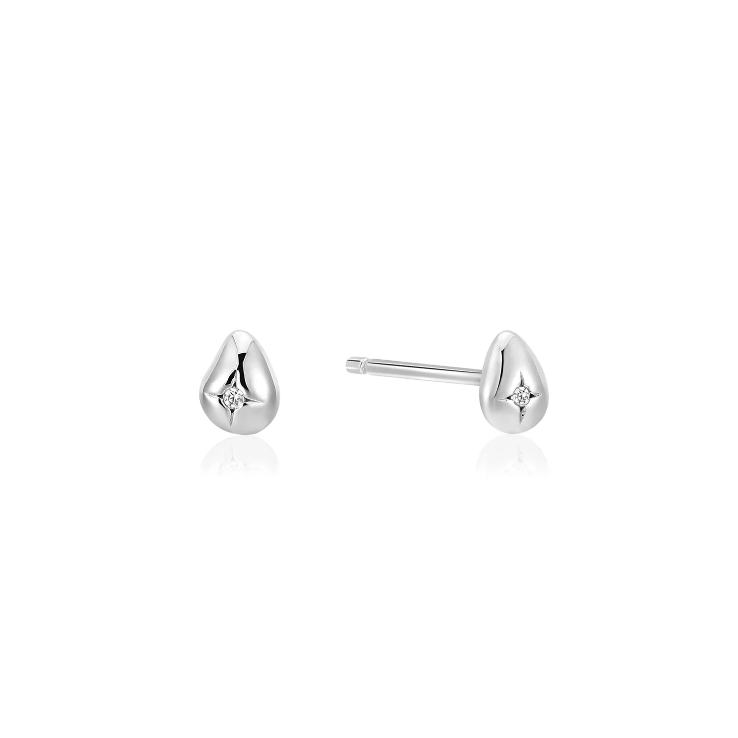 Ania Haie - Oorbellen Pebble Sparkle Stud Silver - Luxedy