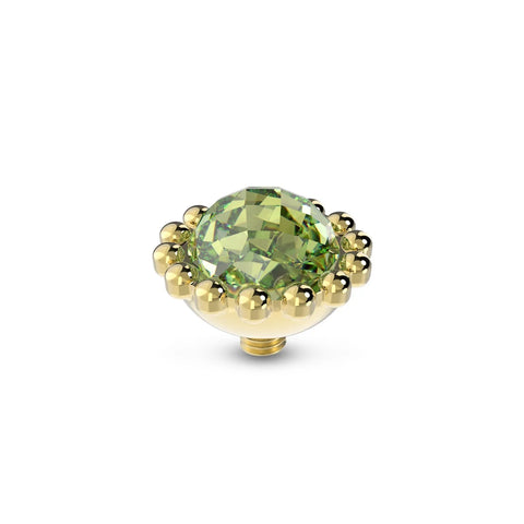 Melano - Steen Twisted Bali Facet Chrysolite Goud/Zilver