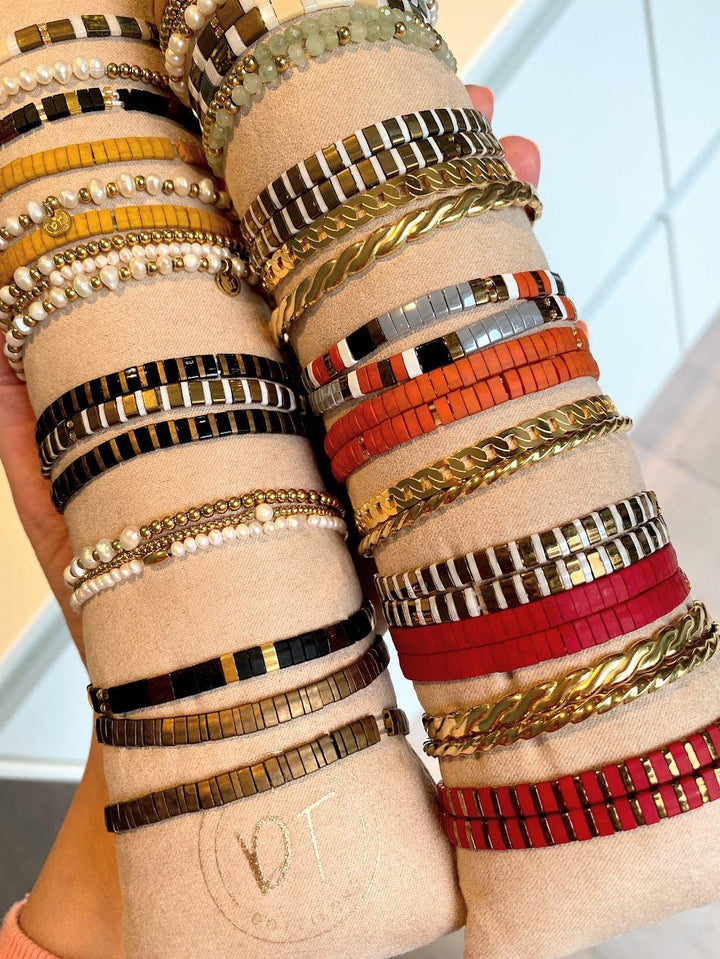 Dotti Love - Armband Miyuki Red/Gold - Luxedy