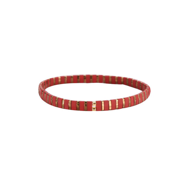 Dotti Love - Armband Miyuki Red/Gold - Luxedy