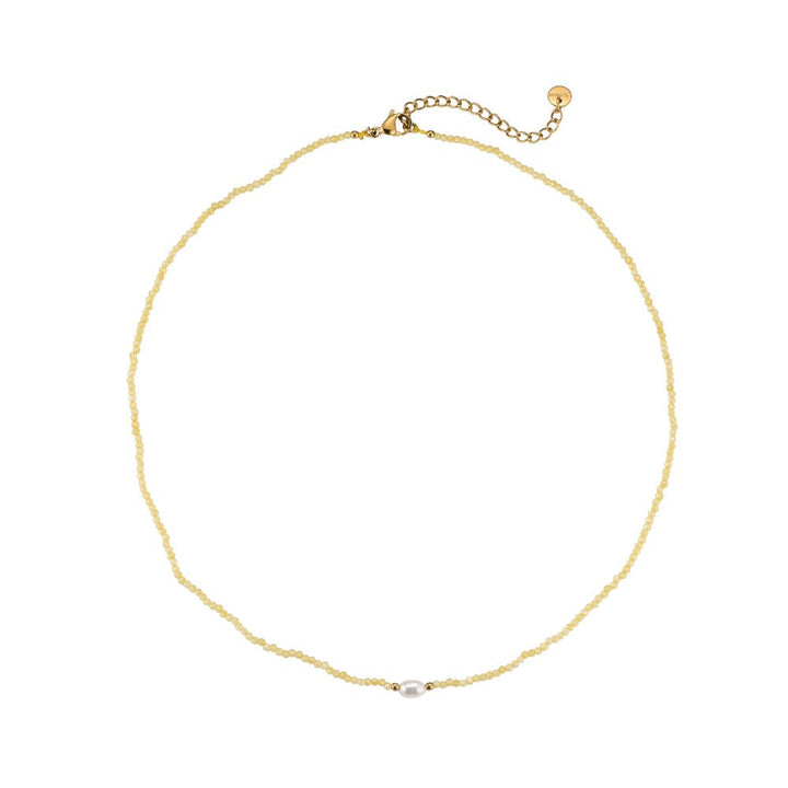 Dotti Love - Halsketting Gold Mini Natural Stones Yellow - Luxedy