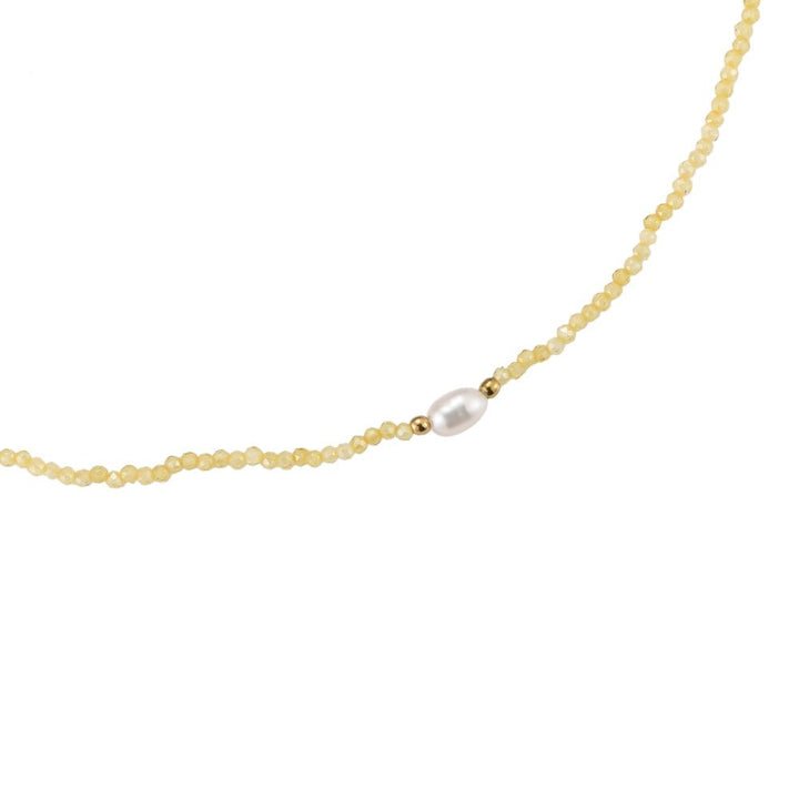Dotti Love - Halsketting Gold Mini Natural Stones Yellow - Luxedy