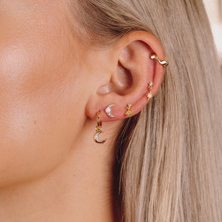 Dotti Love - Oorbellen Mini Gold Opal Moon - Luxedy