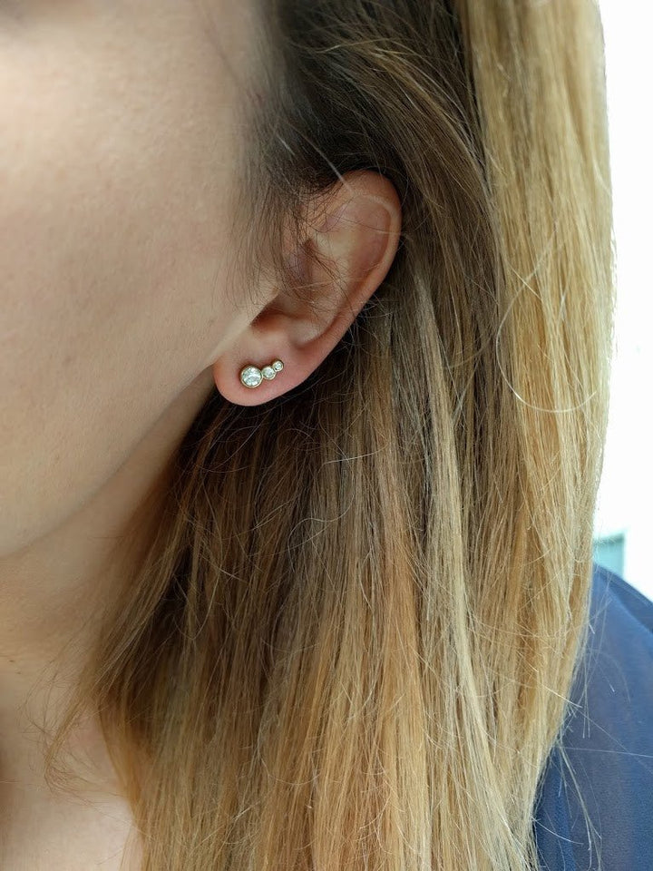 Dyrberg/Kern - Oorbellen Gold Lini Crystal - Luxedy