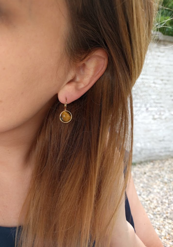Dyrberg/Kern Oorbellen - Silver Poala Brown - Luxedy