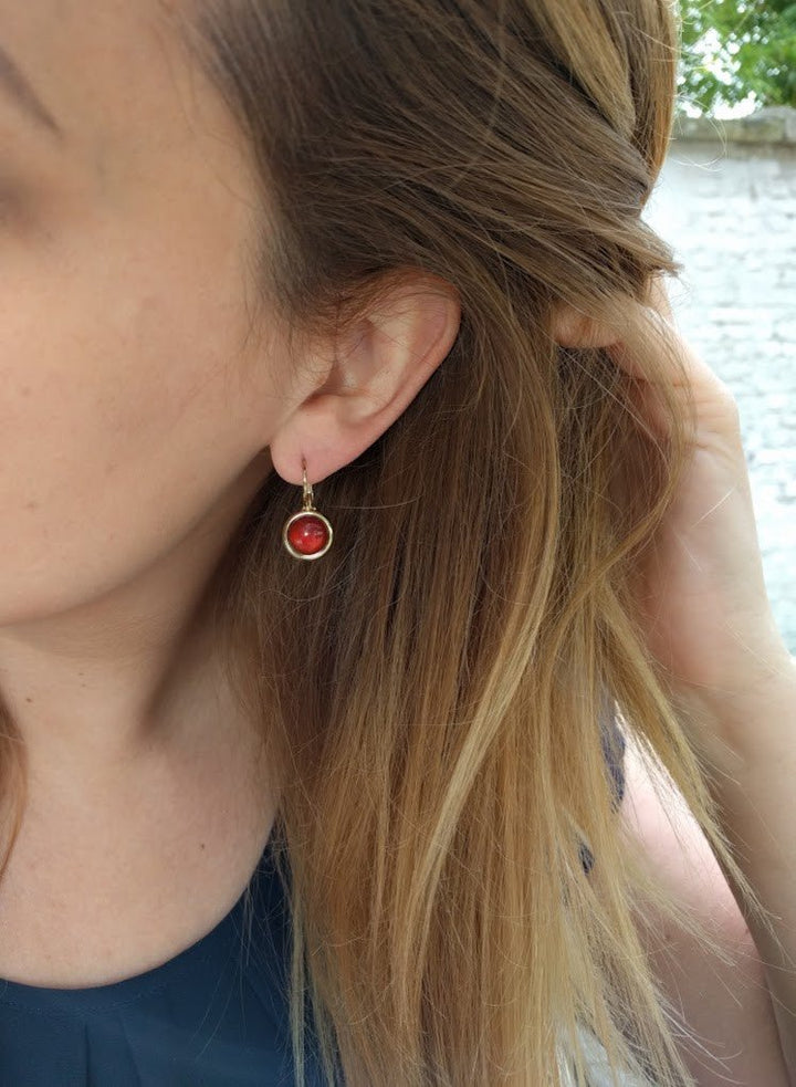 Dyrberg/Kern Oorbellen - Silver Poala Red - Luxedy