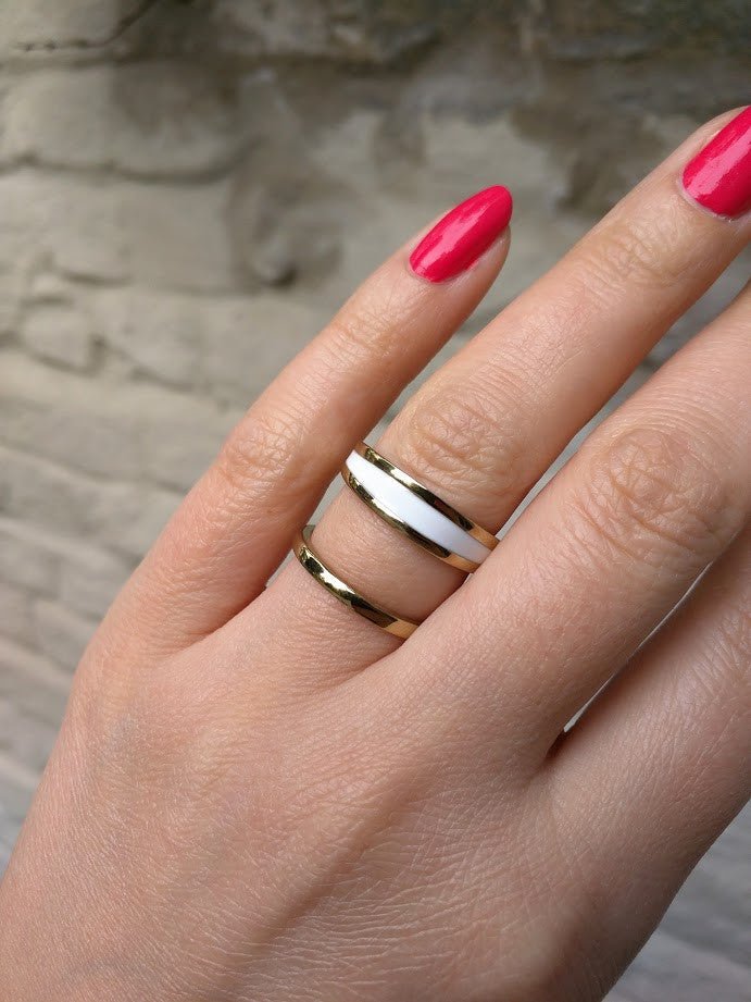 Dyrberg/Kern Ring Frames Gold White - Luxedy