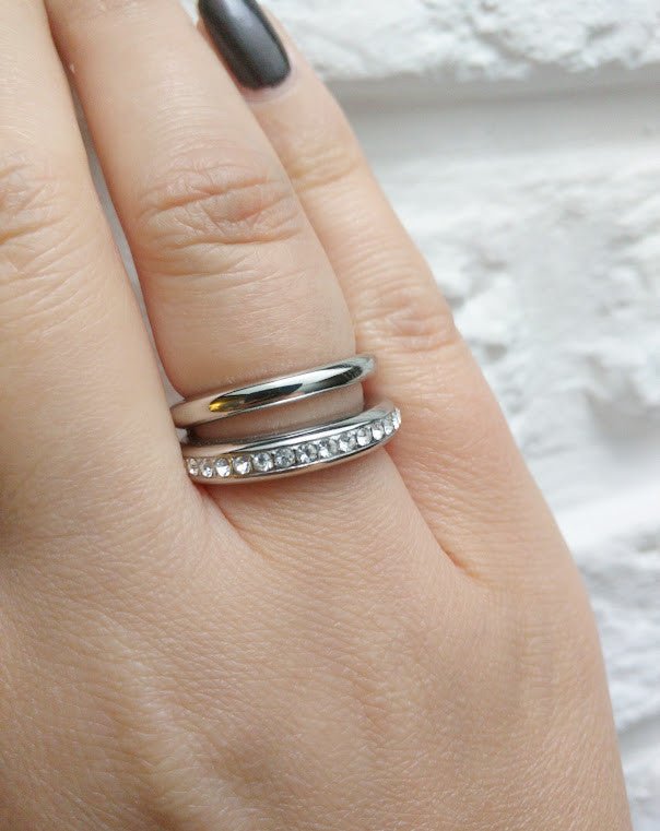 Dyrberg/Kern Ring - Tiva Silver Crystal - Luxedy