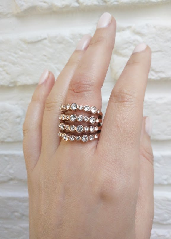 Dyrberg/Kern Ring - Unica Rosegold Crystal - Luxedy