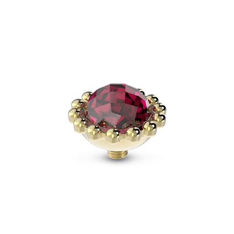 Melano - Steen Twisted Bali Facet Fuchsia Goud/Zilver