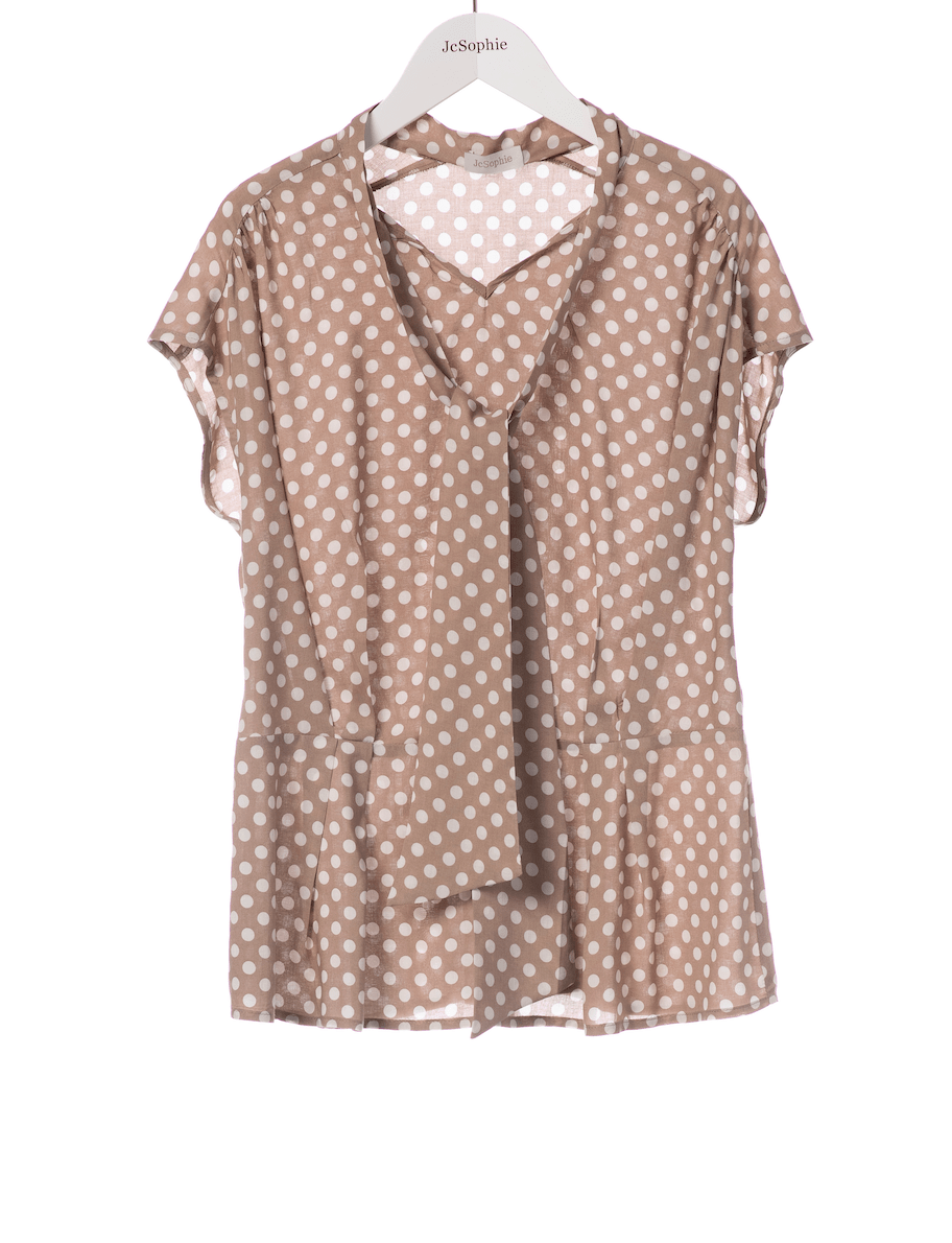 JcSophie - Blouse Georgette Dark Beige - Luxedy