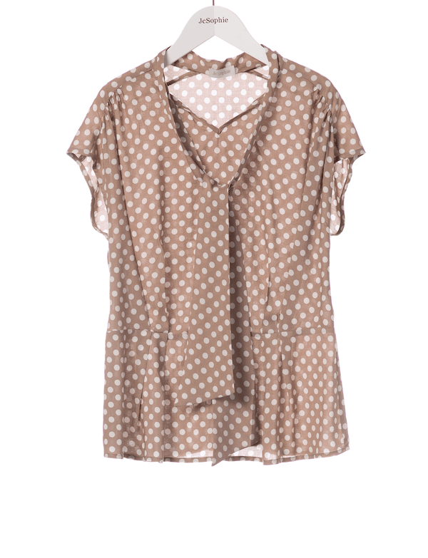 JcSophie - Blouse Georgette Dark Beige - Luxedy