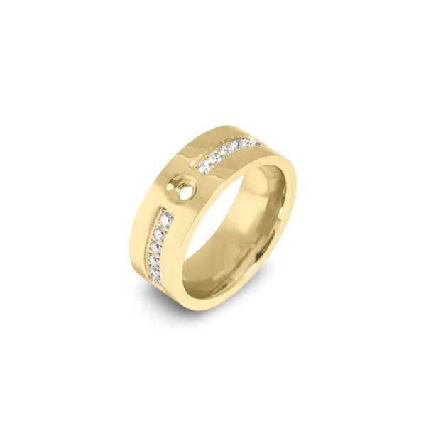 Melano - Ring Flat & Crystal Goud - Luxedy