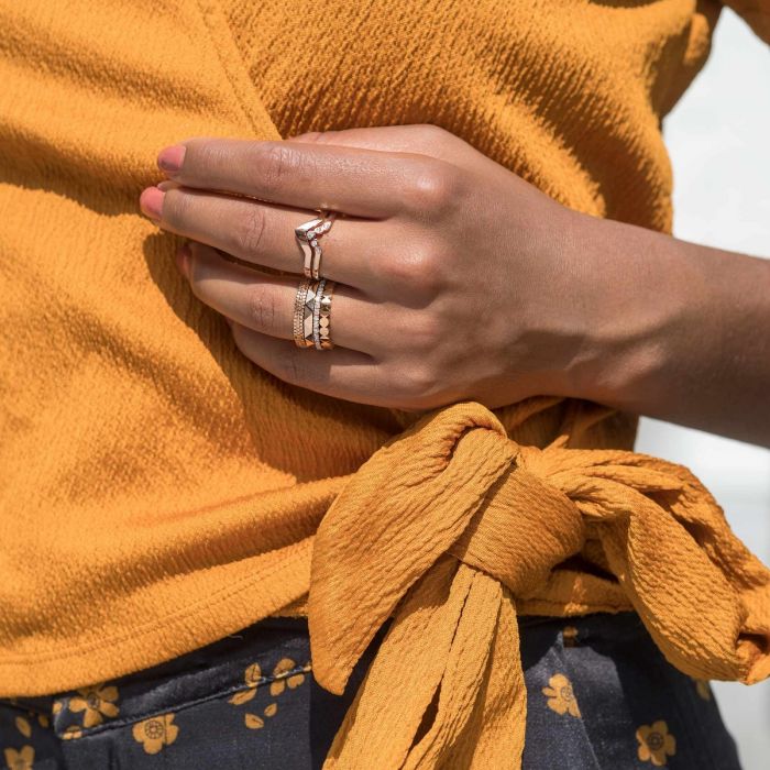 Melano - Ring Friends Pointed Crystal Zilver - Luxedy