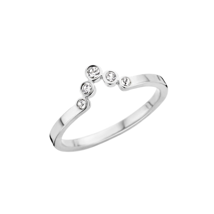 Melano - Ring Friends Pointed Crystal Zilver - Luxedy