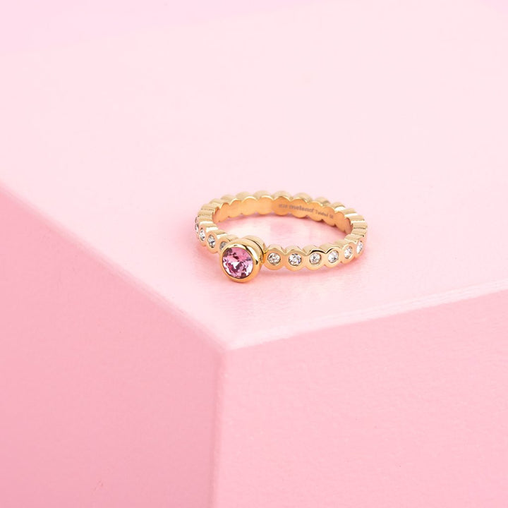 Melano - Ring Twisted Wave Crystal Goud - Luxedy