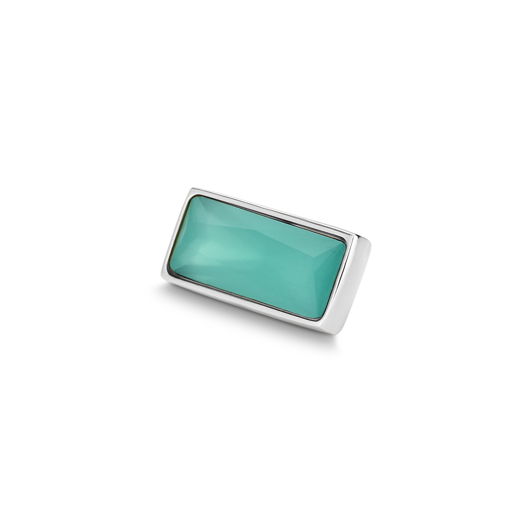 Melano - Steen Rectangle Turquoise (goud/zilver) - Luxedy