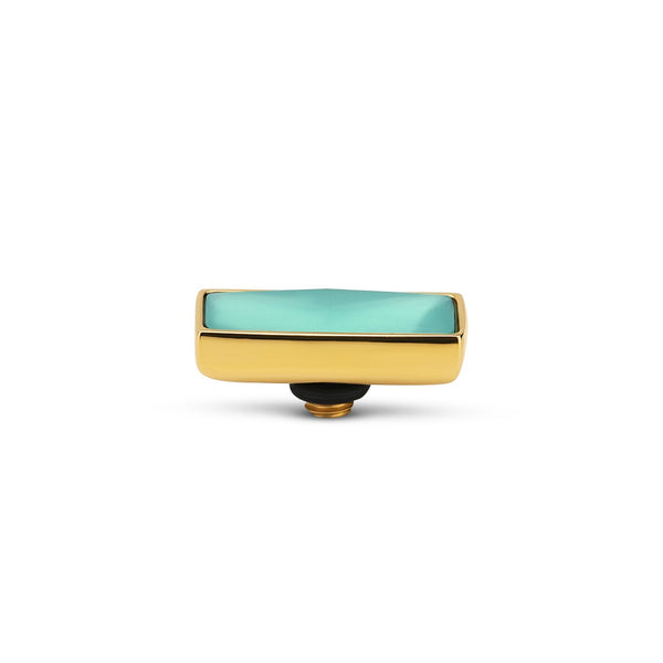 Melano - Steen Rectangle Turquoise (goud/zilver) - Luxedy