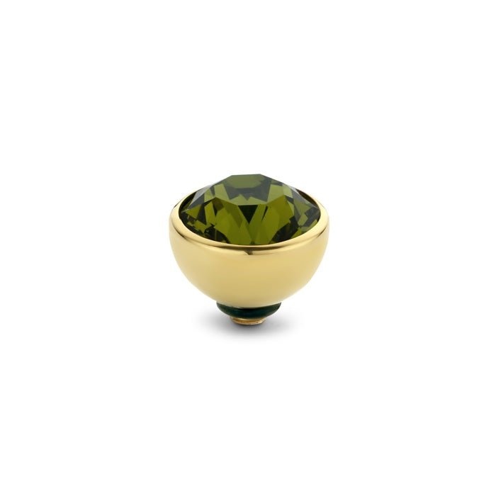Melano - Steen Twisted 6mm Olive Green (goud - zilver) - Luxedy