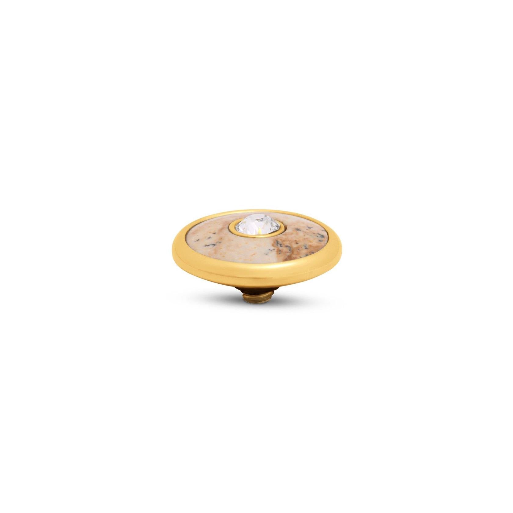 Melano - Steen Twisted Gem Beige (goud - zilver) - Luxedy