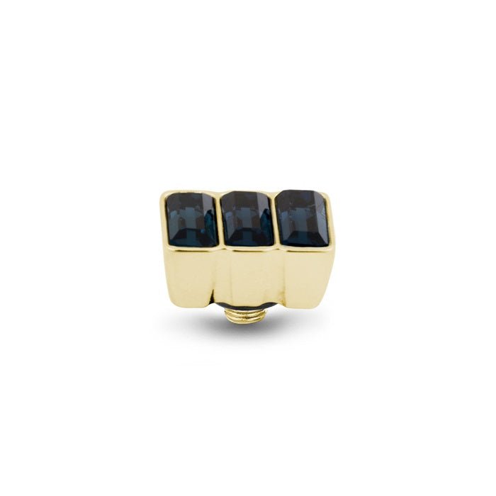 Melano - Steen Twisted Multi Baguette Montana Blue Goud - Luxedy