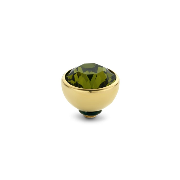 Melano - Steen Twisted 6mm Olive Green (goud - zilver)